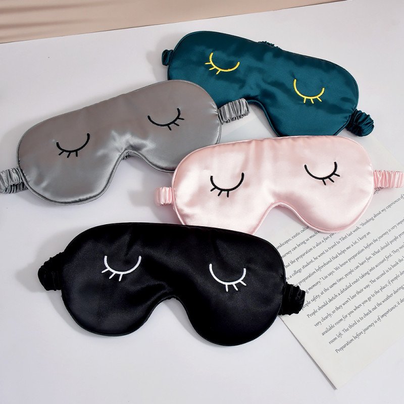 Double-sided simulated silk embroidery eyelash eye mask to relieve eye fatigue and shade sleeping eye mask
