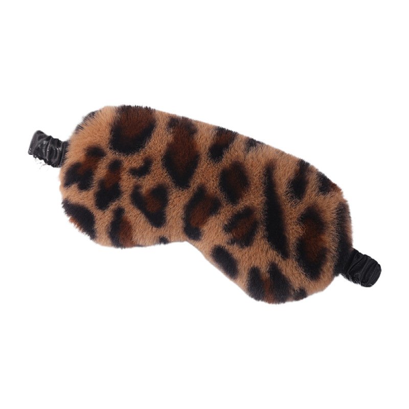 Plush eye mask, leopard print heart rabbit fur, home shade eye protection, cute cartoon sleep eye mask in multiple colors