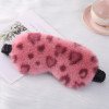 Plush eye mask, leopard print heart rabbit fur, home shade eye protection, cute cartoon sleep eye mask in multiple colors