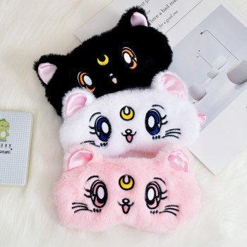 New cute Sailor Moon plush eye mask, embroidery shade sleeping eye mask, cute cat ear eye mask for girls