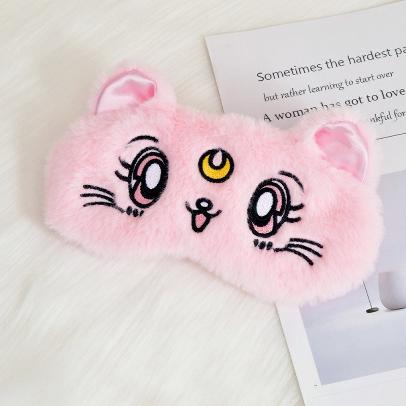 New cute Sailor Moon plush eye mask, embroidery shade sleeping eye mask, cute cat ear eye mask for girls