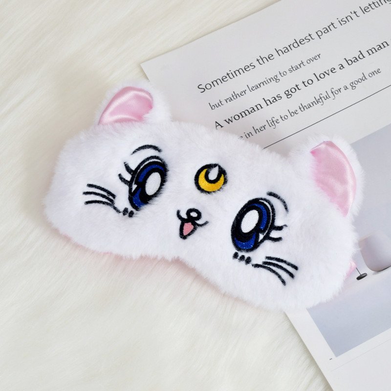 New cute Sailor Moon plush eye mask, embroidery shade sleeping eye mask, cute cat ear eye mask for girls