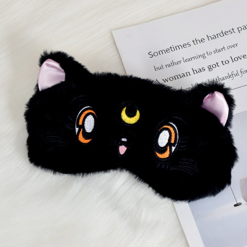 New cute Sailor Moon plush eye mask, embroidery shade sleeping eye mask, cute cat ear eye mask for girls