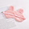 Pink plush rabbit ear eye mask custom embroidery eyelash shade sleeping eye mask outdoor travel gift custom