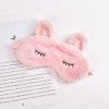 Pink plush rabbit ear eye mask custom embroidery eyelash shade sleeping eye mask outdoor travel gift custom