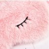 Pink plush rabbit ear eye mask custom embroidery eyelash shade sleeping eye mask outdoor travel gift custom