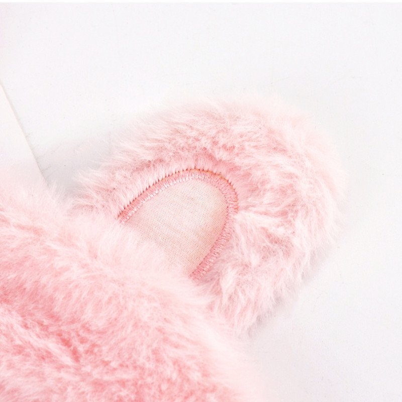 Pink plush rabbit ear eye mask custom embroidery eyelash shade sleeping eye mask outdoor travel gift custom