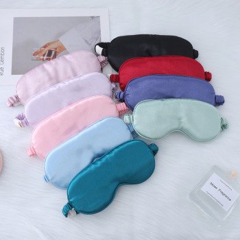 Crystal satin simulated silk sleep eye mask shade sleeping outdoor home travel eye mask in multiple colors