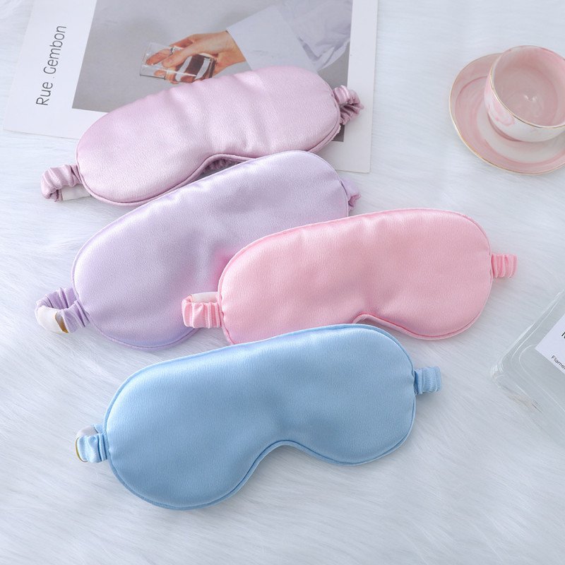 Crystal satin simulated silk sleep eye mask shade sleeping outdoor home travel eye mask in multiple colors