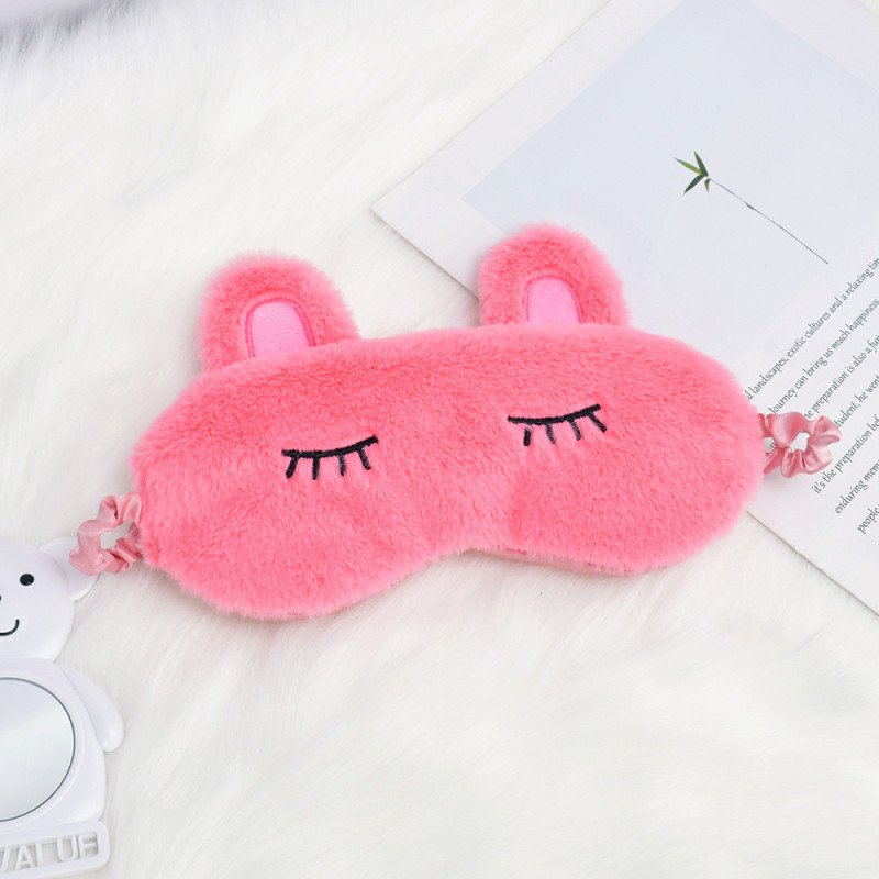 Cartoon plush eye mask sleep shade cute super cute rabbit ear eyelash eye mask travel lunch break home eye mask