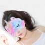 Eye mask customized plush embroidered logo unicorn colorful rabbit fur light-blocking sleep eye mask eye mask