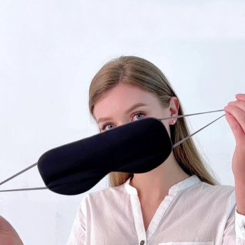 Eye mask shading sleep sleeping boys and girls nap ear-hanging warm and cool dual-purpose fatigue relief imitation silk eye mask