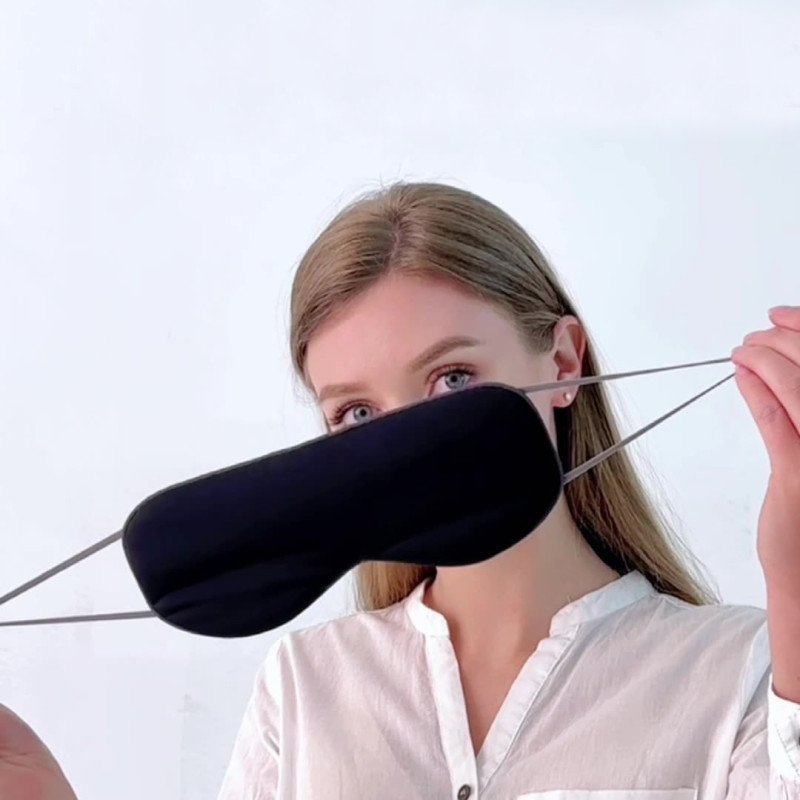 Eye mask shading sleep sleeping boys and girls nap ear-hanging warm and cool dual-purpose fatigue relief imitation silk eye mask