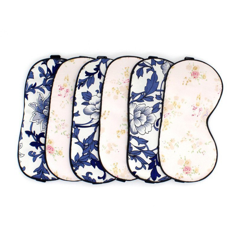Silk enlarged and widened mulberry silk comfortable breathable sleep shading adjustable men and women printed double-sided imitation silk eye mask