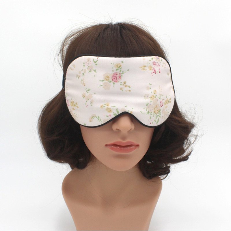 Silk enlarged and widened mulberry silk comfortable breathable sleep shading adjustable men and women printed double-sided imitation silk eye mask