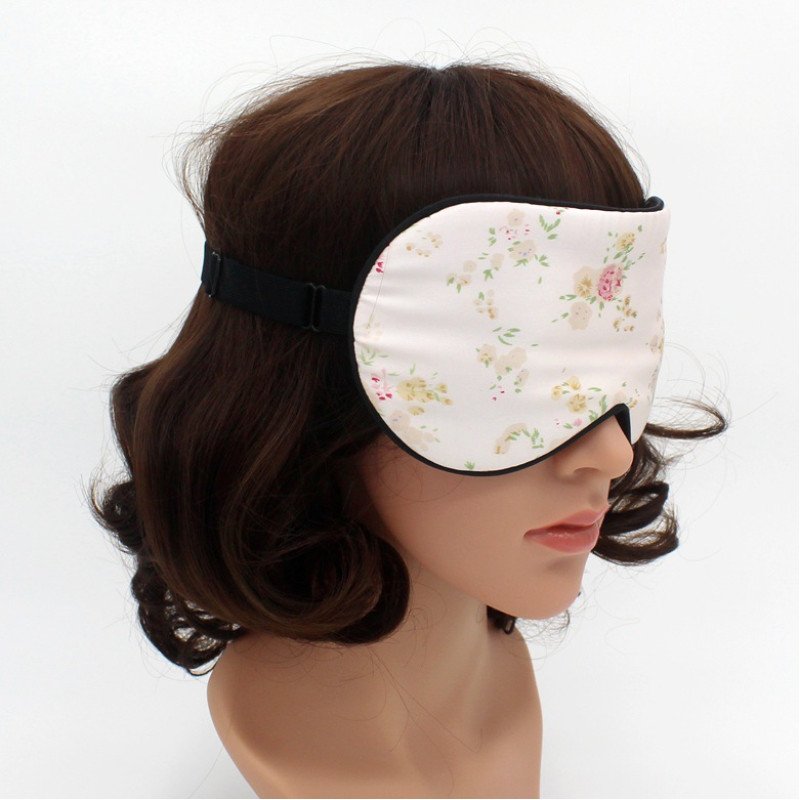 Silk enlarged and widened mulberry silk comfortable breathable sleep shading adjustable men and women printed double-sided imitation silk eye mask