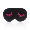 Eyelash embroidery imitation silk black sleep beauty eye mask, pink and white eyelashes