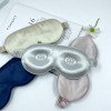 22MM, 3D silk eye mask four-leaf clover home sleep shading travel silk eye mask