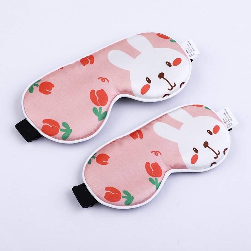 New 2024 imitation silk cartoon children's eye mask breathable shading sleep eye mask
