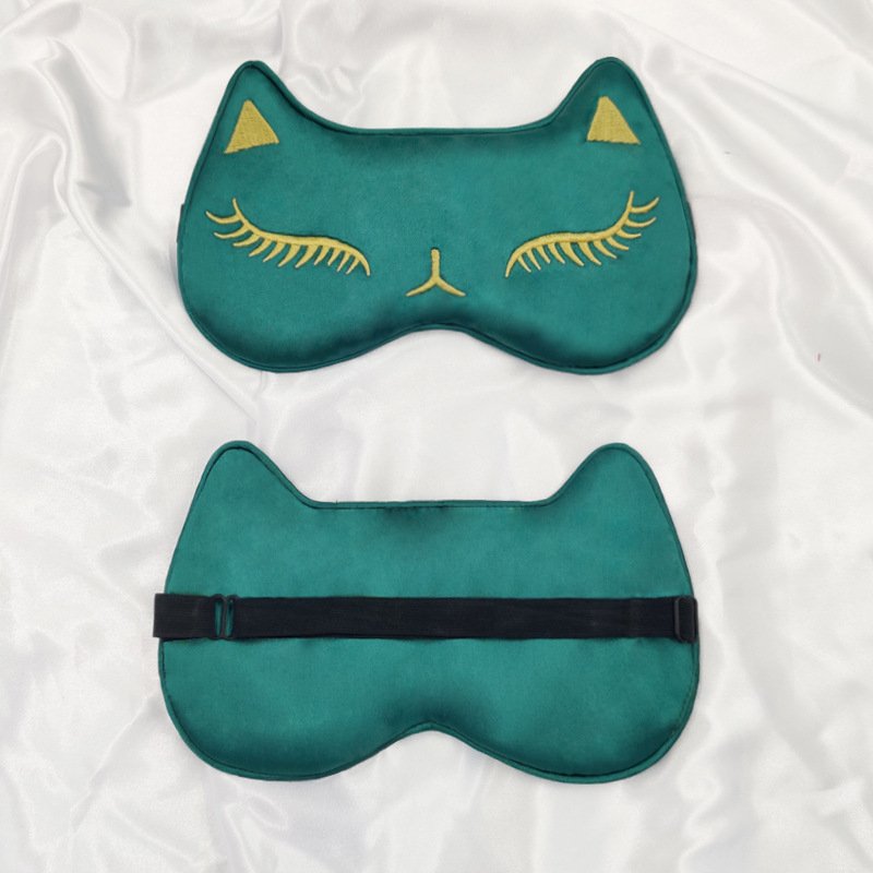 Double-sided fox imitation silk mulberry silk sleep eye mask Lunch break aviation blackout eye mask