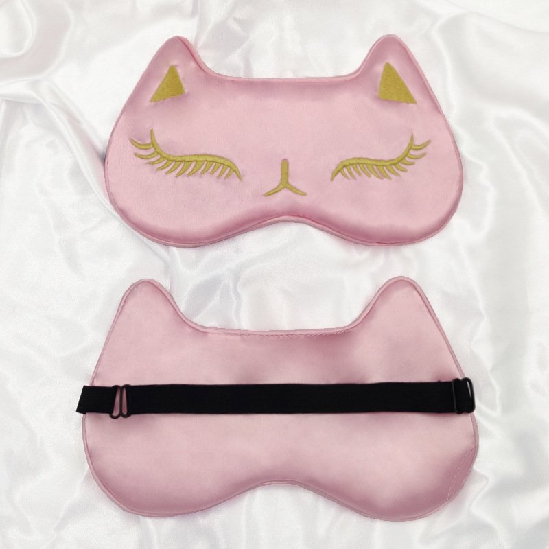 Double-sided fox imitation silk mulberry silk sleep eye mask Lunch break aviation blackout eye mask
