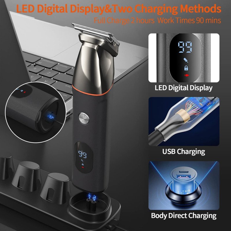 Multifunctional electric razor for nose and head shaving, household hair clipper for shaving