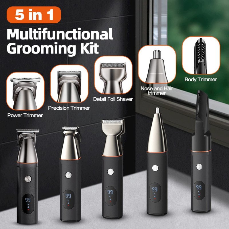 Multifunctional electric razor for nose and head shaving, household hair clipper for shaving