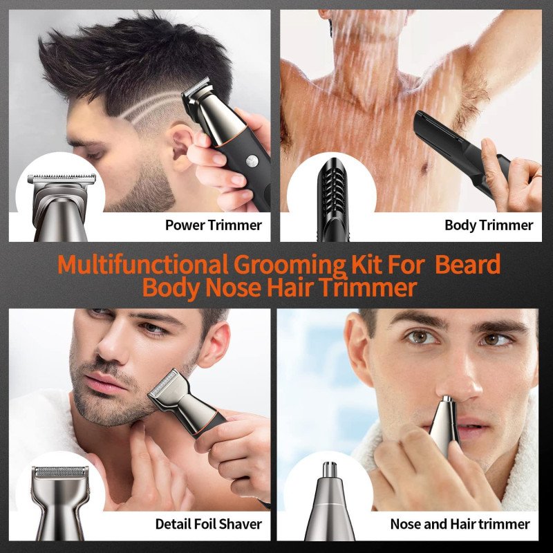 Multifunctional electric razor for nose and head shaving, household hair clipper for shaving