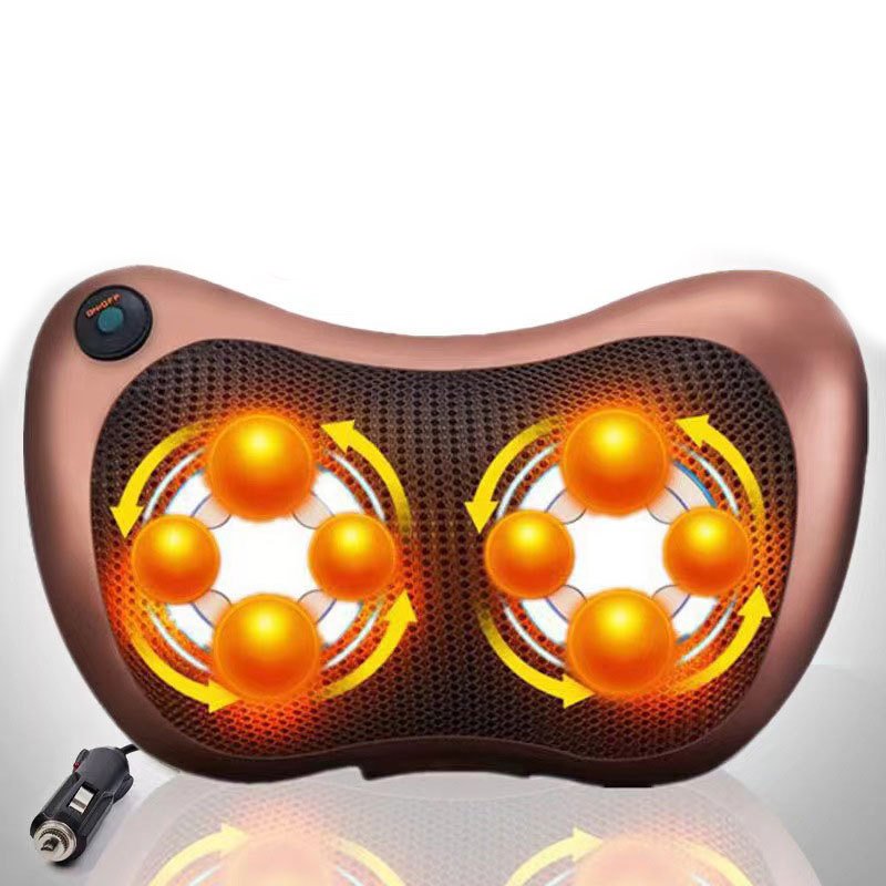 Multifunctional electric home car dual-purpose shoulder and neck massager instrument neck smart single and double button 4 heads 8 heads massage pillow