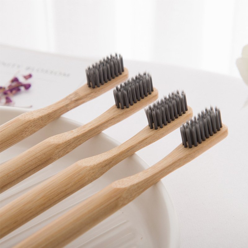 Bamboo Charcoal Bamboo Round Bamboo Handle Toothbrush Soft Bristled Bamboo Toothbrush Wholesale