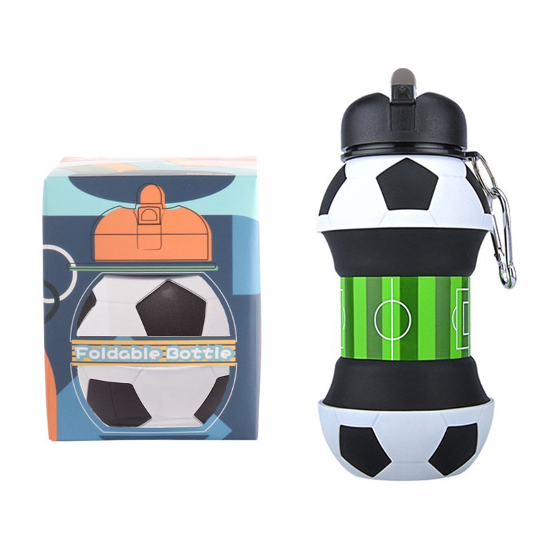 Outdoor water bottle,silicone folding cup, creative ball-shaped student water cup, portable anti-fall children's water bottle