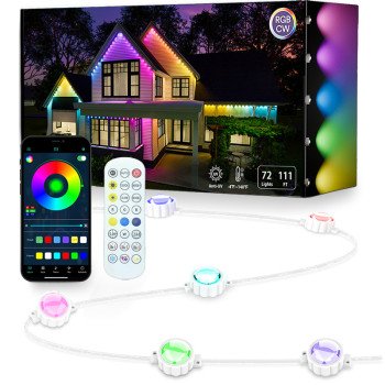 Graffiti wifi eaves lights, APP remote control smart colorful voice-controlled courtyard outdoor lights, indoor decorative string lights