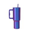 Stainless steel vacuum thermos cup,colorful oil gold double drinking straw cup,outdoor portable car cup