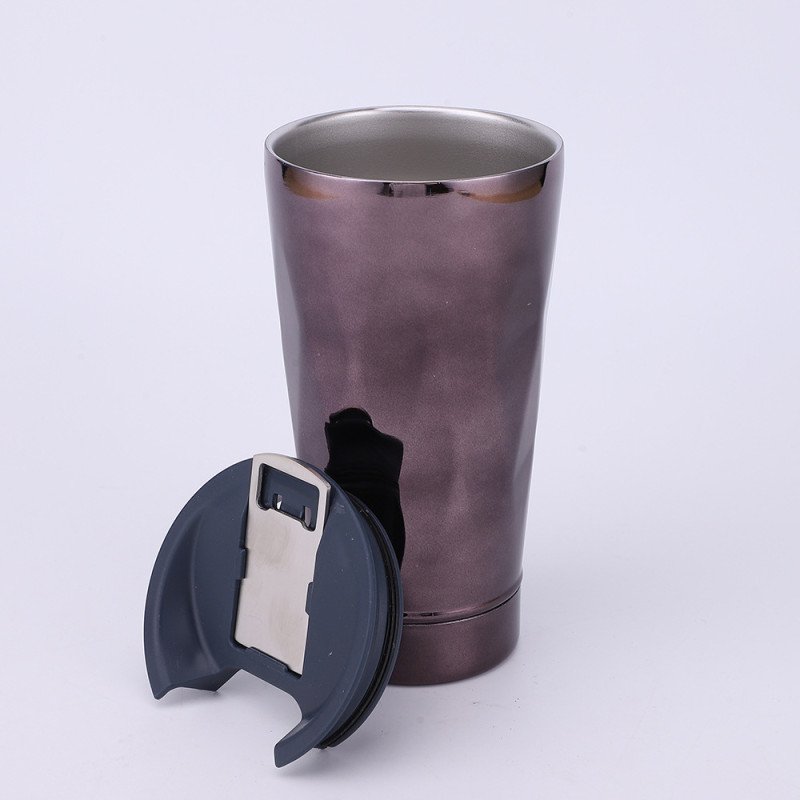 Wholesale beer cup electroplating gradient style double-layer stainless steel thermos cup,large capacity ice cup car cup