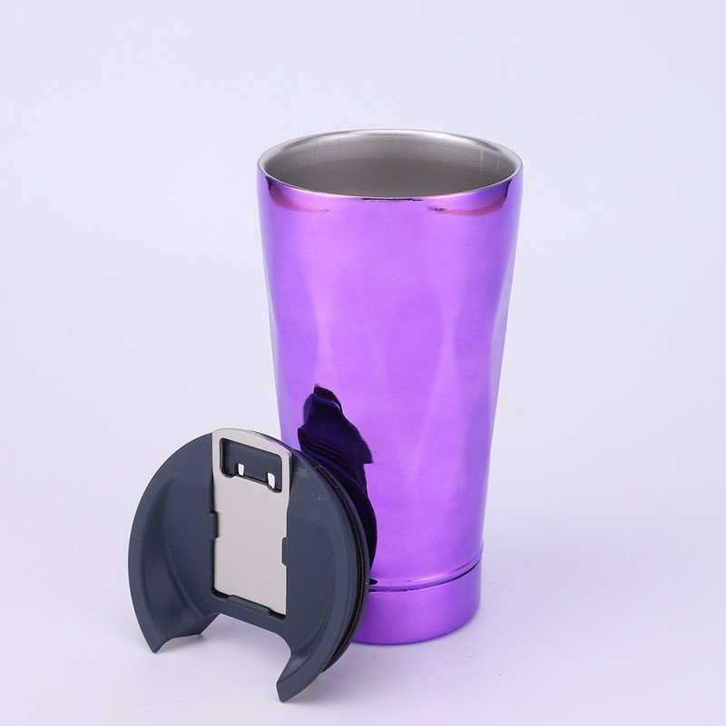 Wholesale beer cup electroplating gradient style double-layer stainless steel thermos cup,large capacity ice cup car cup