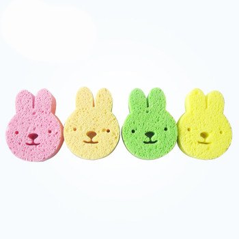 Mother and baby can use cartoon bunny baby bath sponge, wood pulp cotton bath sponge, soft