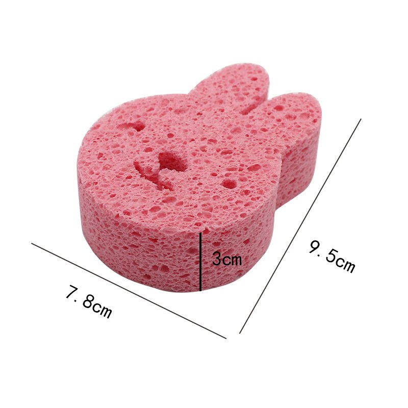 Mother and baby can use cartoon bunny baby bath sponge, wood pulp cotton bath sponge, soft