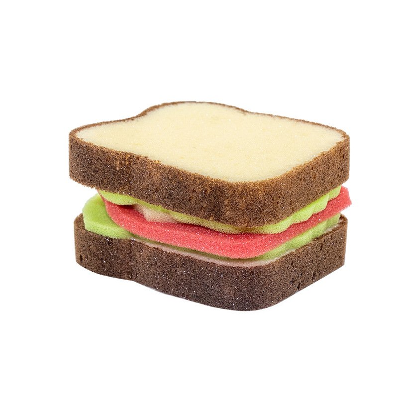 Sandwich Cartoon Dishwashing Sponge Japanese Kitchen Cleaning Wipe Decontamination Cute Bread Sponge Wipe
