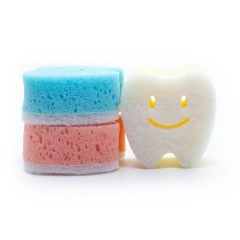 Dishwashing sponge color set dishwashing sponge gift sponge scouring pad tooth shape kitchen sponge wipe