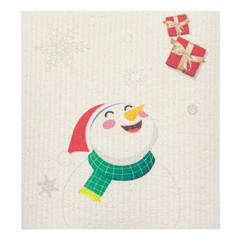 Super Lais Christmas environmentally friendly wood pulp cotton wet and dry kitchen dishcloth that absorbs water, removes oil and does not shed lint