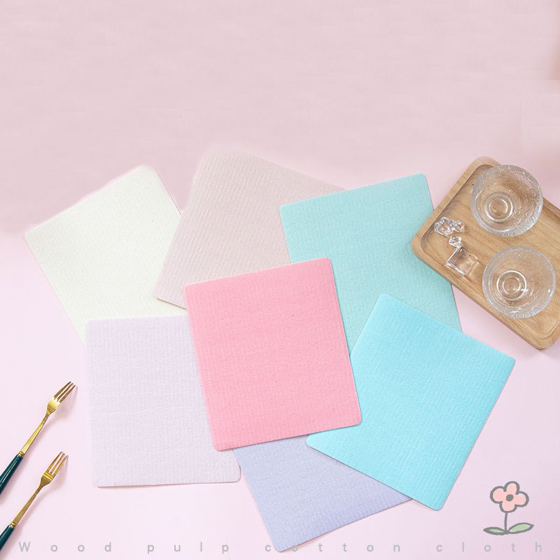 Wholesale German imported Morandi color ins kitchen rags absorbent lazy dishwashing cleaning wood pulp cotton rags