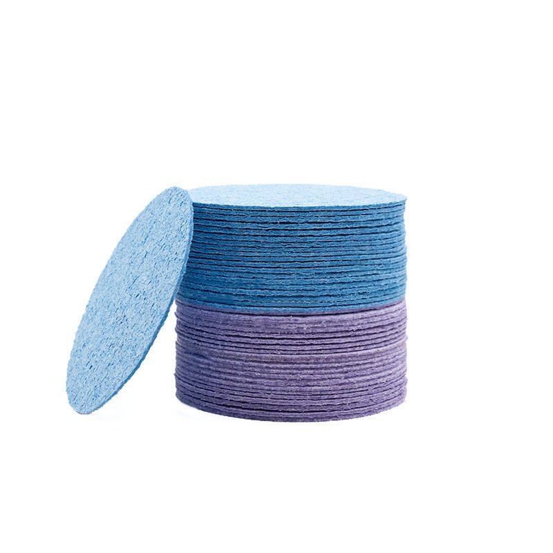 Wood paddle sponge face wash puff cleansing scrub face puff makeup remover powder puff round cleansing compressed wood pulp cotton 20pcs/set