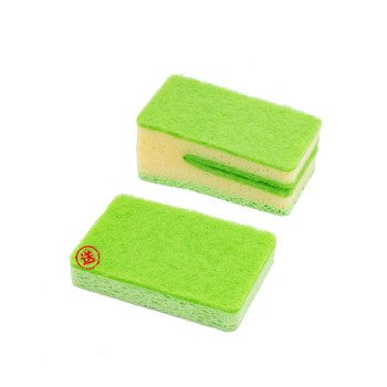 Super Rice U-shaped knife sponge wipe thickened scouring pad kitchen cleaning magic wood pulp sponge dishwashing artifact