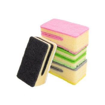 Super Rice U-shaped knife sponge wipe thickened scouring pad kitchen cleaning magic wood pulp sponge dishwashing artifact