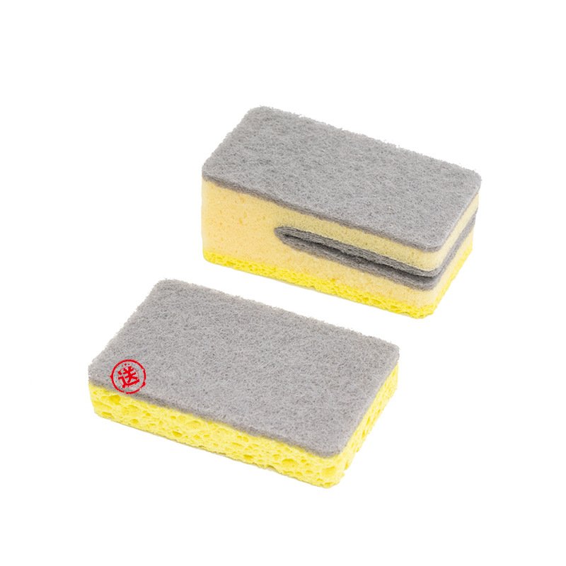 Super Rice U-shaped knife sponge wipe thickened scouring pad kitchen cleaning magic wood pulp sponge dishwashing artifact