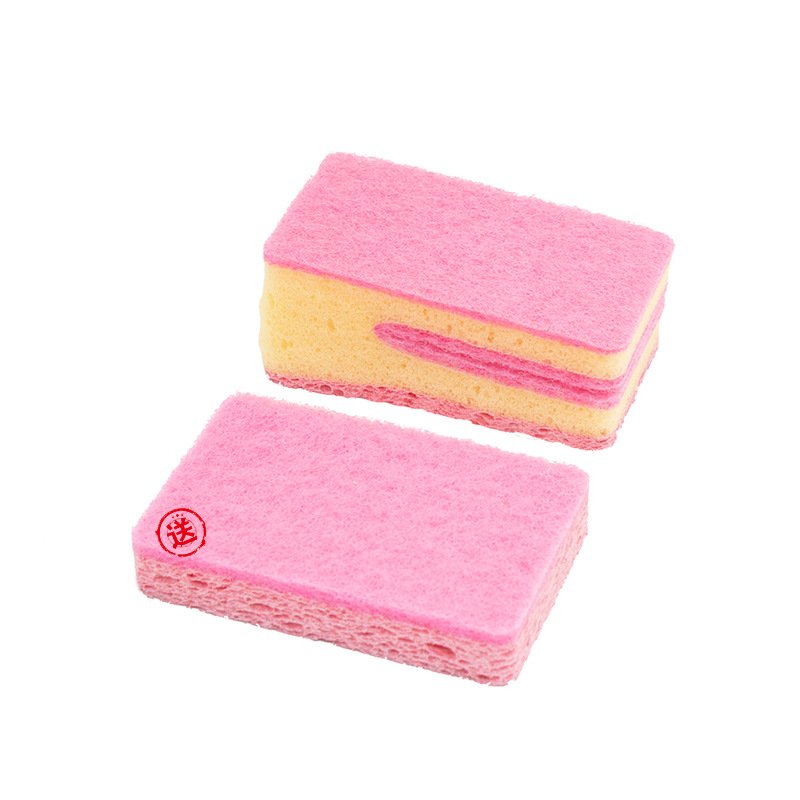 Super Rice U-shaped knife sponge wipe thickened scouring pad kitchen cleaning magic wood pulp sponge dishwashing artifact