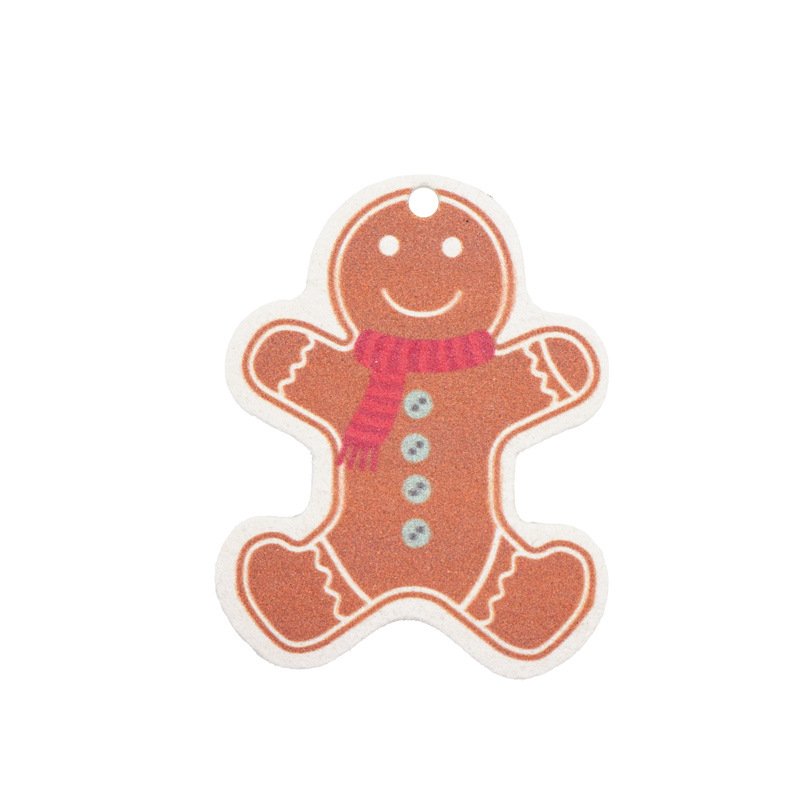 Christmas printed wood pulp dishwashing cotton kitchen cleaning water-absorbent and oil-free compressed wood pulp cotton sponge wipe