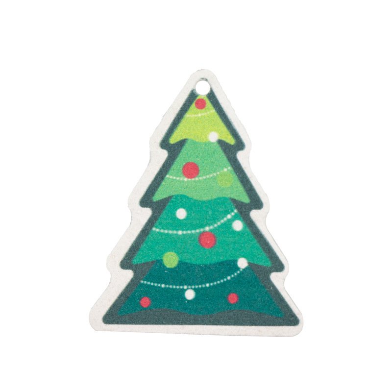 Christmas printed wood pulp dishwashing cotton kitchen cleaning water-absorbent and oil-free compressed wood pulp cotton sponge wipe
