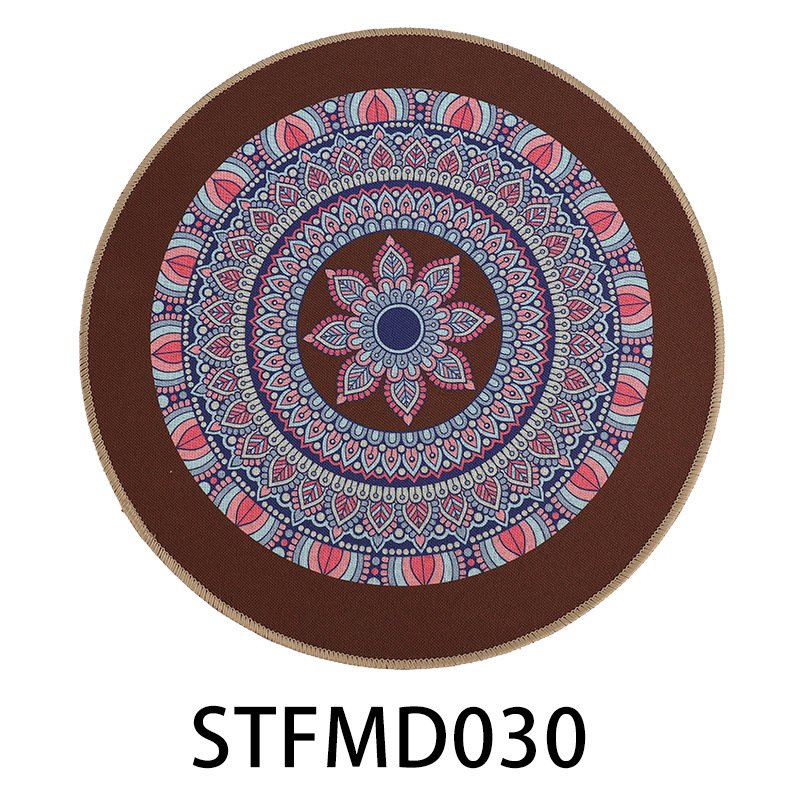 Non-slip imitation hemp rubber bottom placemat, home decorative mat, insulating table mat, customizable pattern, round shape