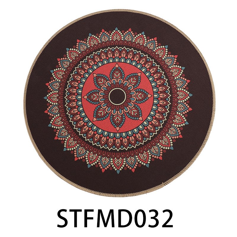 Non-slip imitation hemp rubber bottom placemat, home decorative mat, insulating table mat, customizable pattern, round shape